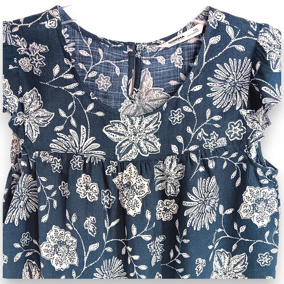 SONOMA- Women's Top-Green-White Floral-Tank-SIZE PXS-Light-Casual-Comfort - Picture 5 of 13